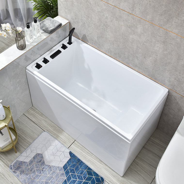 Back to Wall Antique Finish Bath Soaking Rectangular Modern Tub