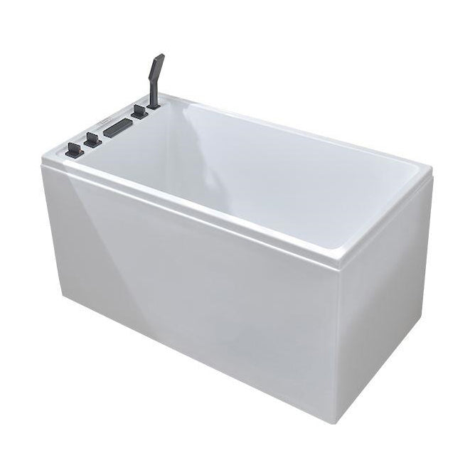 Back to Wall Antique Finish Bath Soaking Rectangular Modern Tub