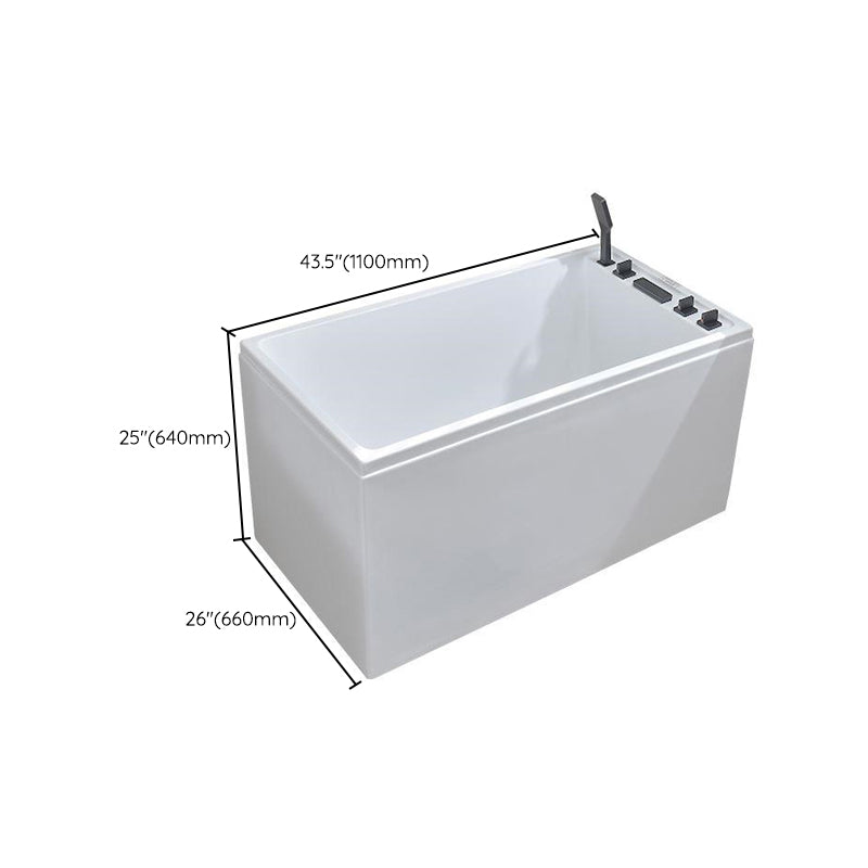 Back to Wall Antique Finish Bath Soaking Rectangular Modern Tub