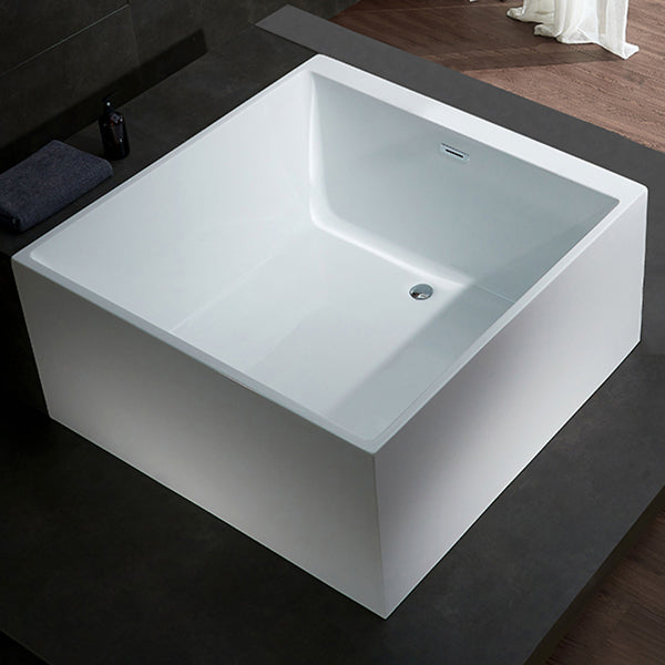 Modern Square Bath Stand Alone Acrylic Soaking White Bathtub