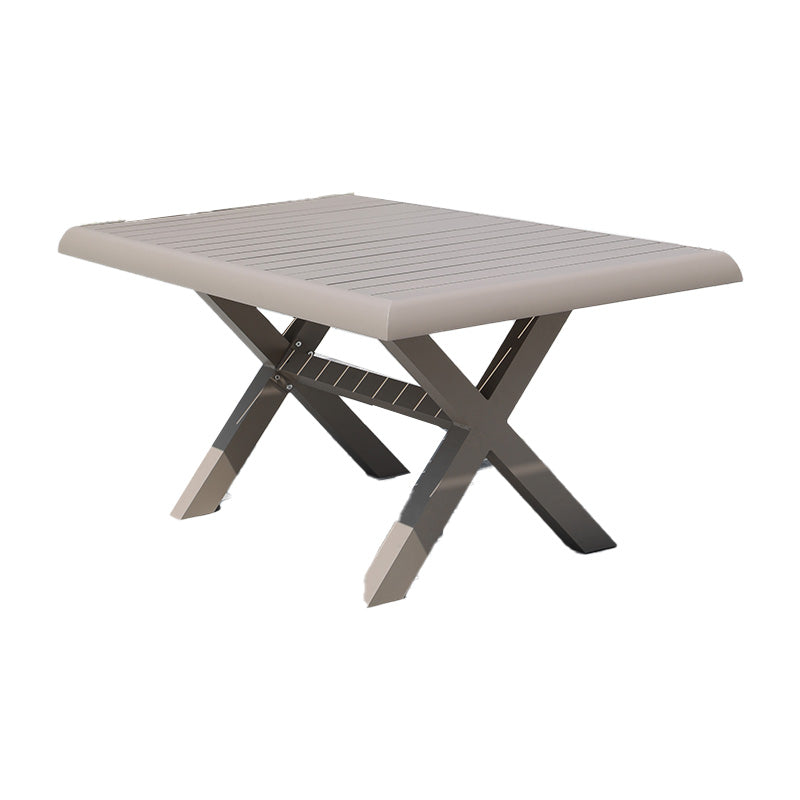 Gray Water Resistant Patio Table Contemporary UV Resistant Dining Table