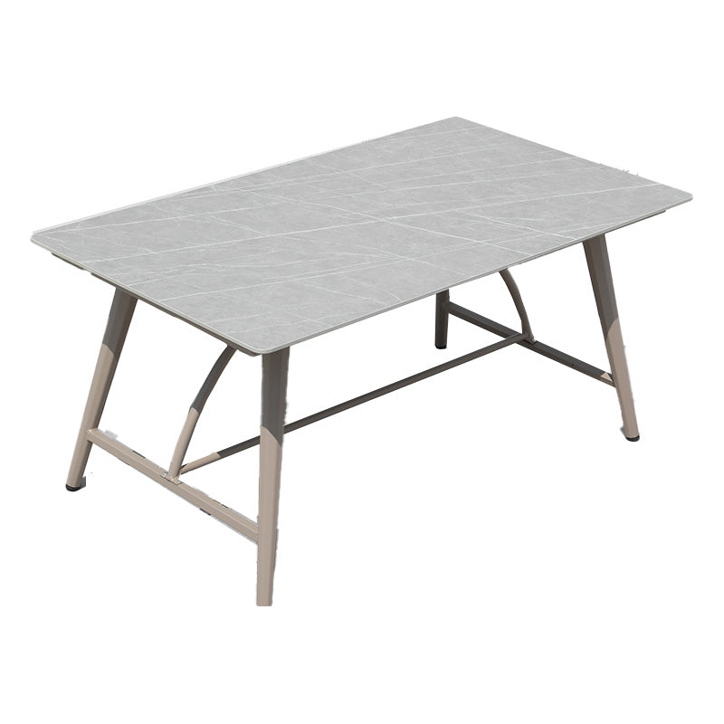 Gray Water Resistant Patio Table Contemporary UV Resistant Dining Table