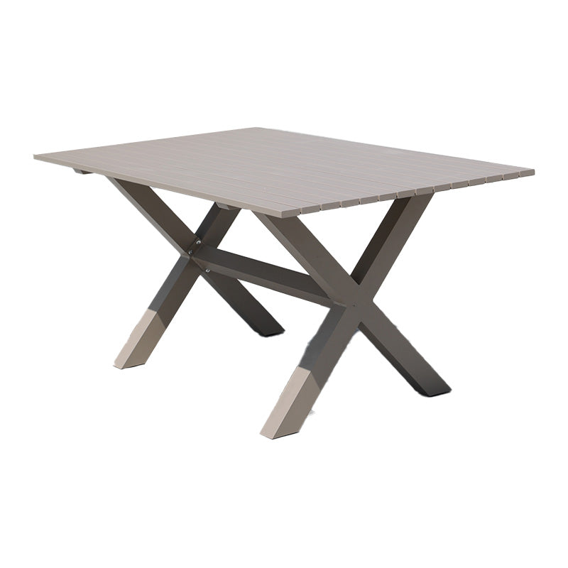 Gray Water Resistant Patio Table Contemporary UV Resistant Dining Table