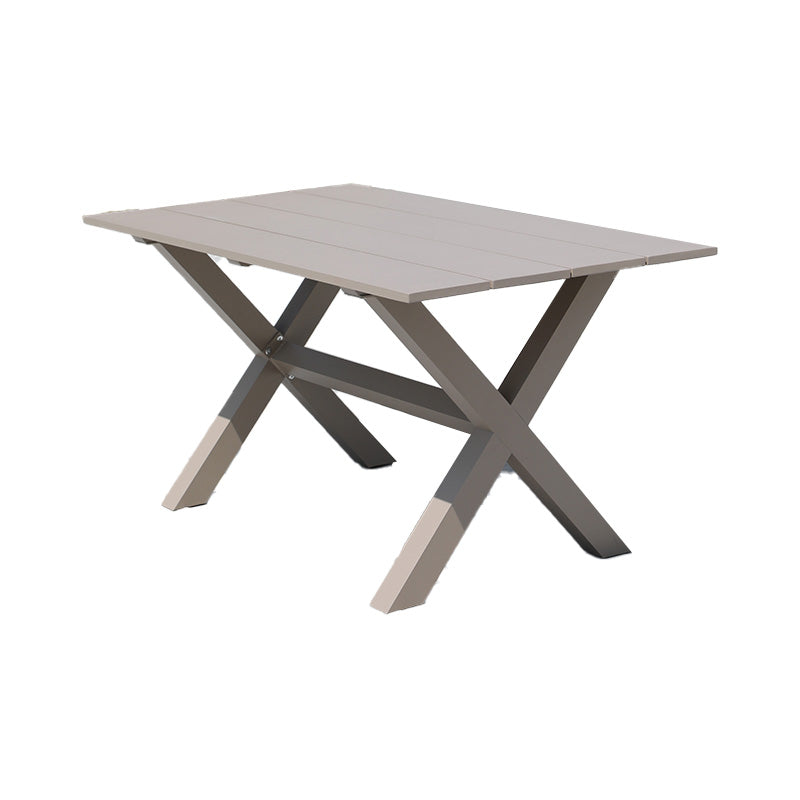 Gray Water Resistant Patio Table Contemporary UV Resistant Dining Table