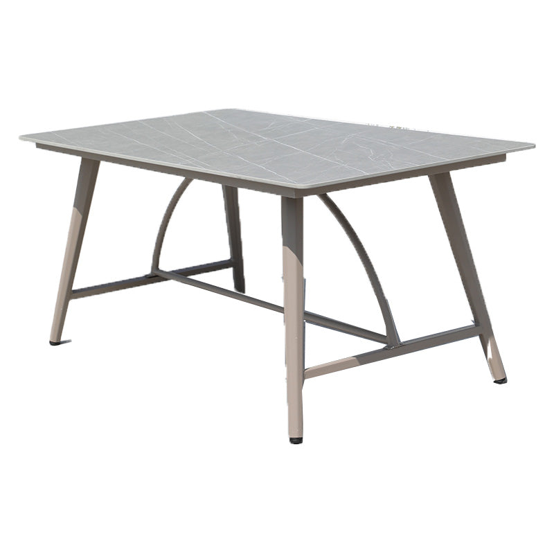 Gray Water Resistant Patio Table Contemporary UV Resistant Dining Table