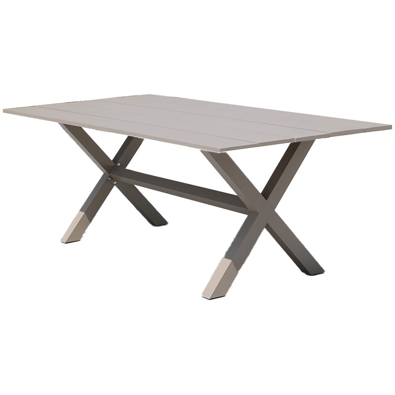 Gray Water Resistant Patio Table Contemporary UV Resistant Dining Table