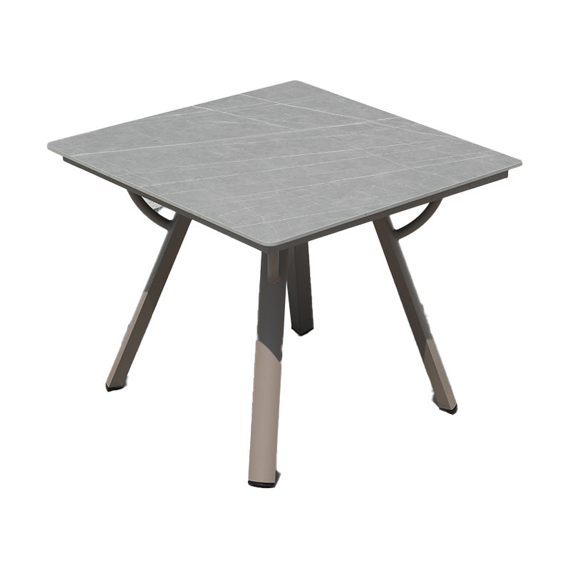 Gray Water Resistant Patio Table Contemporary UV Resistant Dining Table