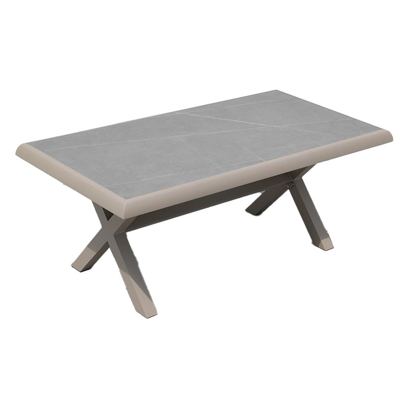 Gray Water Resistant Patio Table Contemporary UV Resistant Dining Table