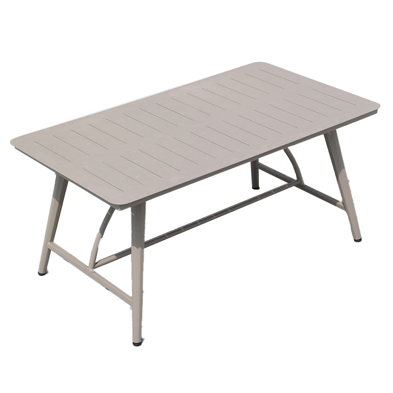 Gray Water Resistant Patio Table Contemporary UV Resistant Dining Table