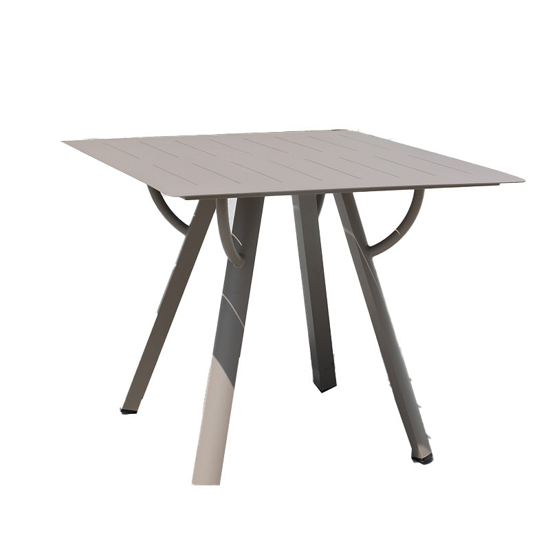 Gray Water Resistant Patio Table Contemporary UV Resistant Dining Table