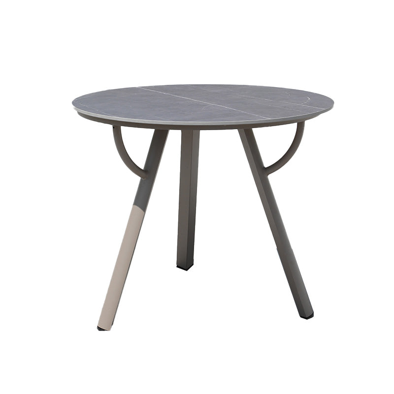 Gray Water Resistant Patio Table Contemporary UV Resistant Dining Table