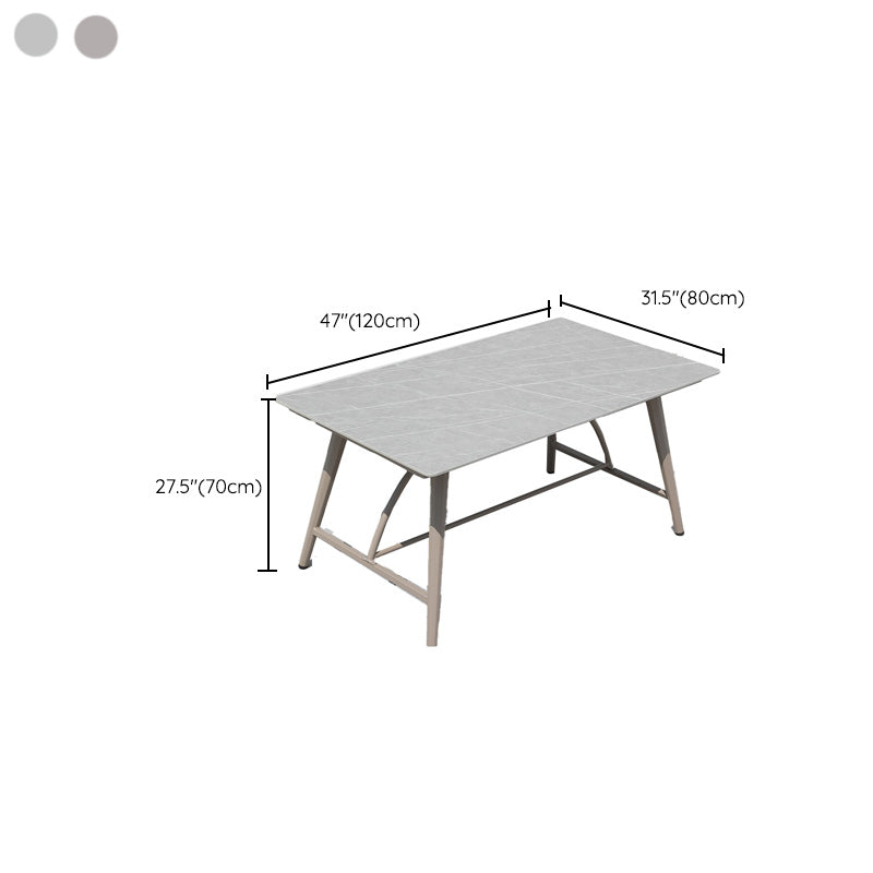 Gray Water Resistant Patio Table Contemporary UV Resistant Dining Table