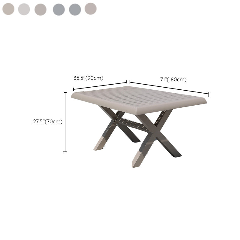 Gray Water Resistant Patio Table Contemporary UV Resistant Dining Table