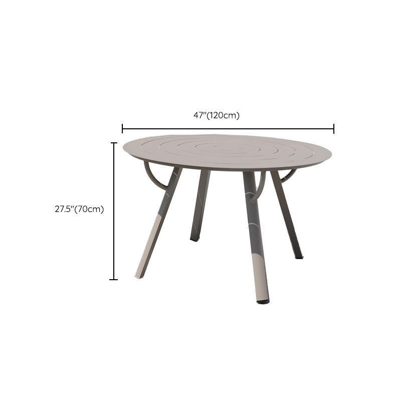 Gray Water Resistant Patio Table Contemporary UV Resistant Dining Table