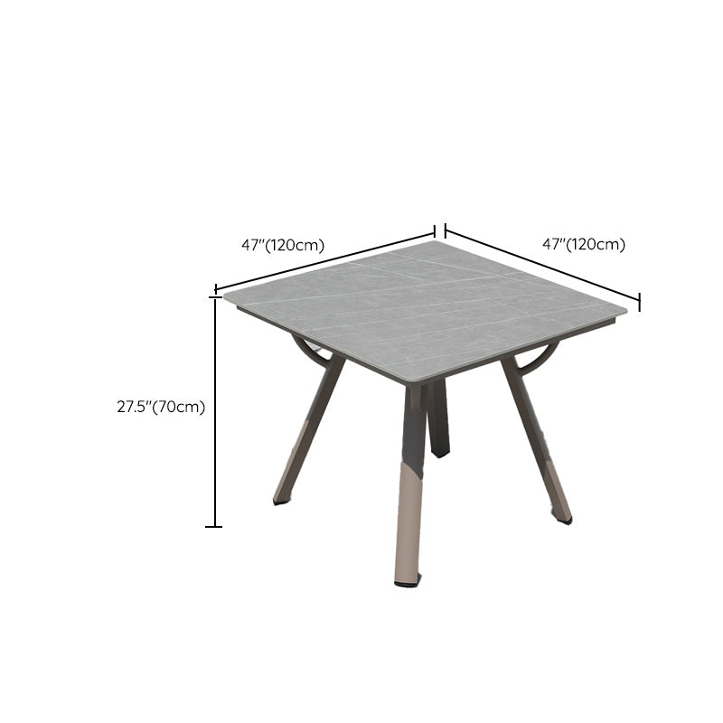 Gray Water Resistant Patio Table Contemporary UV Resistant Dining Table