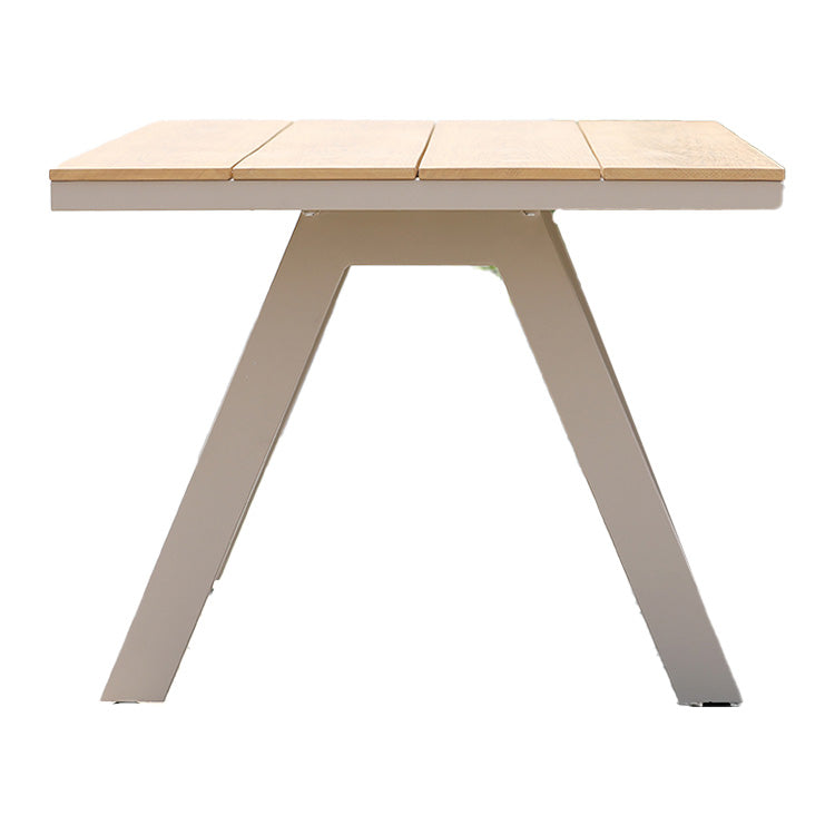 Modern Artificial Wood Dining Table Rectangle Shape Courtyard Table