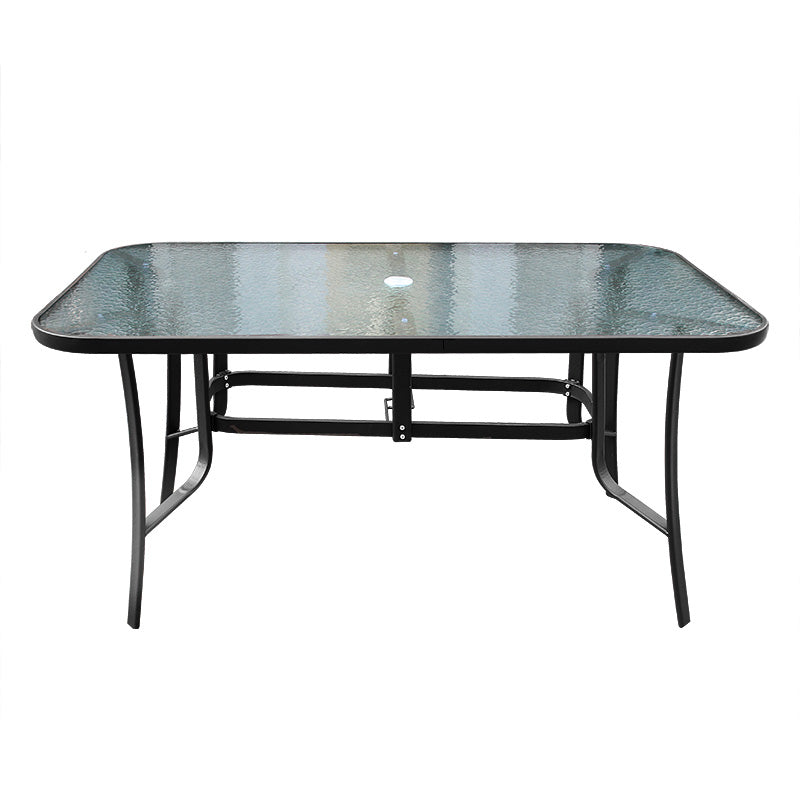 Modern Waterproof Geometric Courtyard Table Toughened Glass Outdoor Table