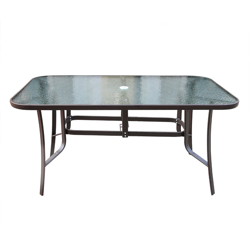 Modern Waterproof Geometric Courtyard Table Toughened Glass Outdoor Table