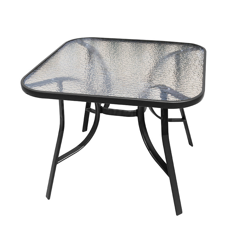 Modern Waterproof Geometric Courtyard Table Toughened Glass Outdoor Table