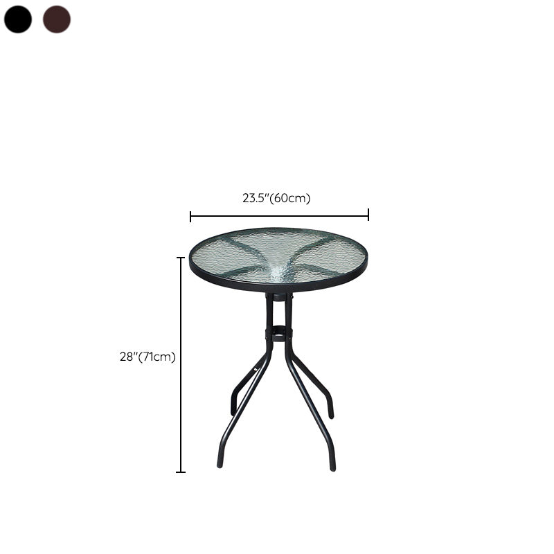 Modern Waterproof Geometric Courtyard Table Toughened Glass Outdoor Table