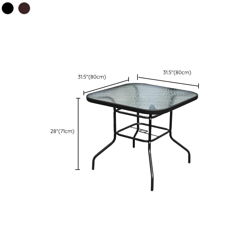 Modern Waterproof Geometric Courtyard Table Toughened Glass Outdoor Table