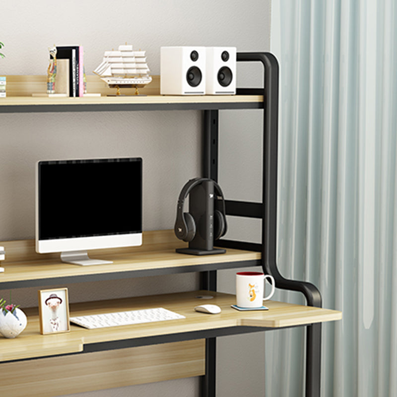 Modern Wooden Children's Desk with Storage Shelves Computer Desk