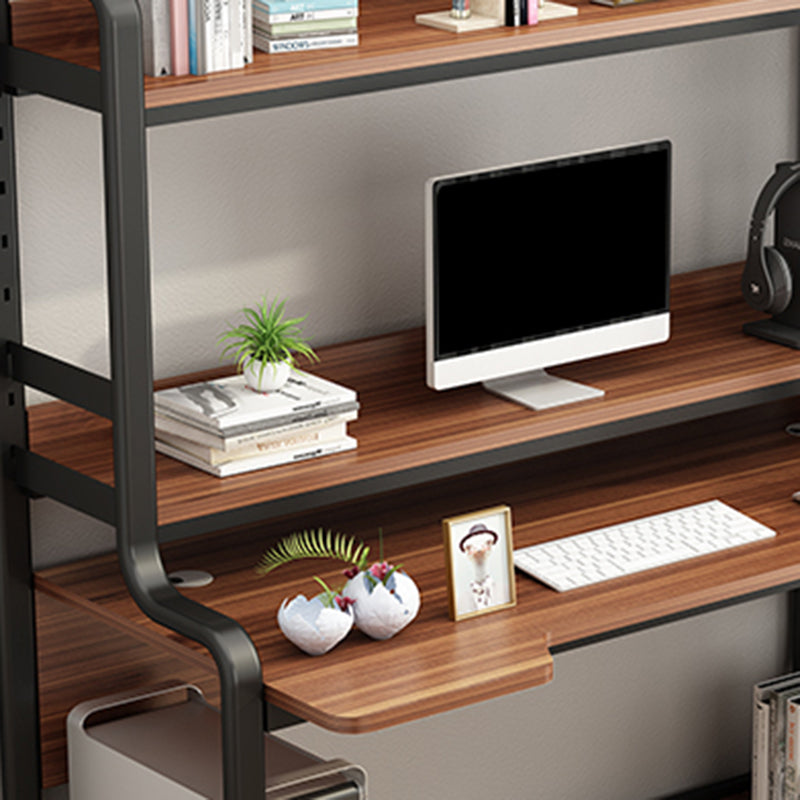 Modern Wooden Children's Desk with Storage Shelves Computer Desk