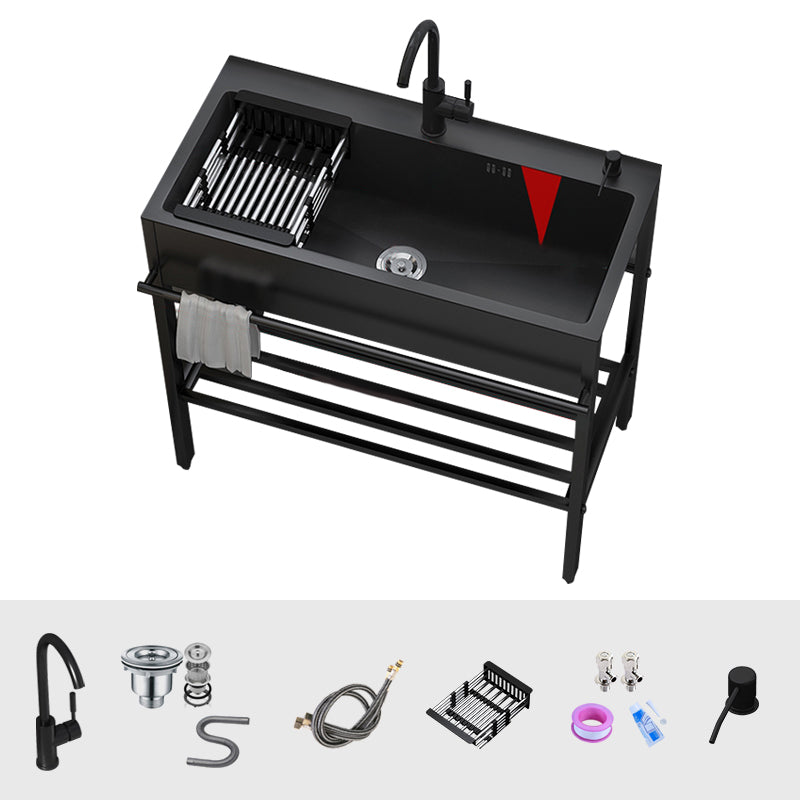 Modern Style Kitchen Sink All-in-one Black Kitchen Sink with Drain Assembly