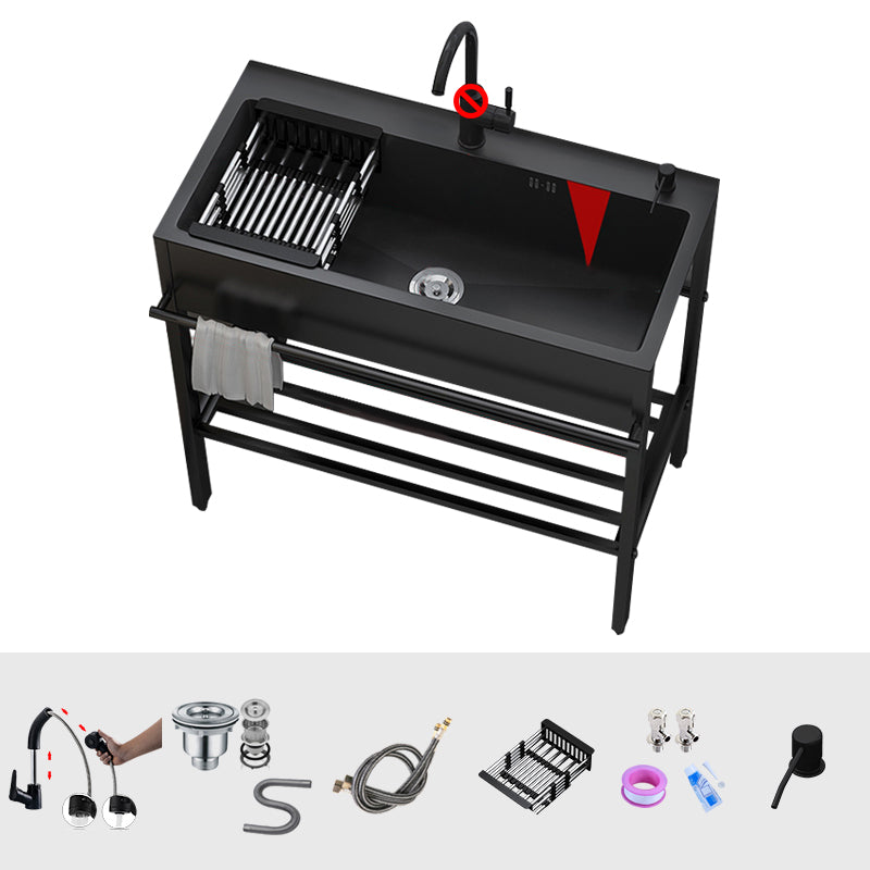 Modern Style Kitchen Sink All-in-one Black Kitchen Sink with Drain Assembly