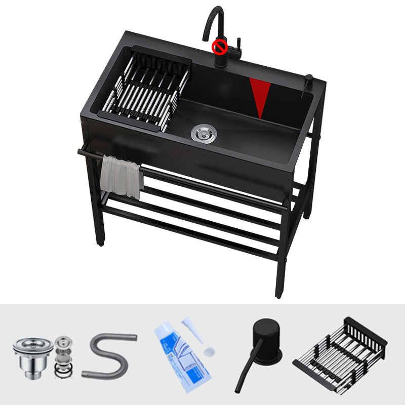 Modern Style Kitchen Sink All-in-one Black Kitchen Sink with Drain Assembly