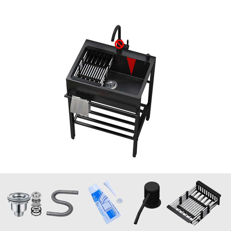 Modern Style Kitchen Sink All-in-one Black Kitchen Sink with Drain Assembly