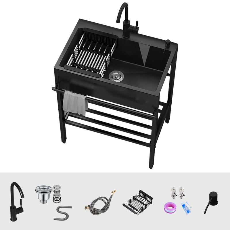 Modern Style Kitchen Sink All-in-one Black Kitchen Sink with Drain Assembly