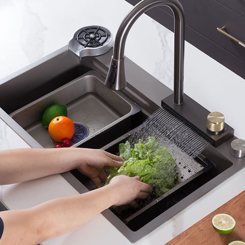 Modern Kitchen Sink Stainless Rectangular Faucet Kitchen Sink