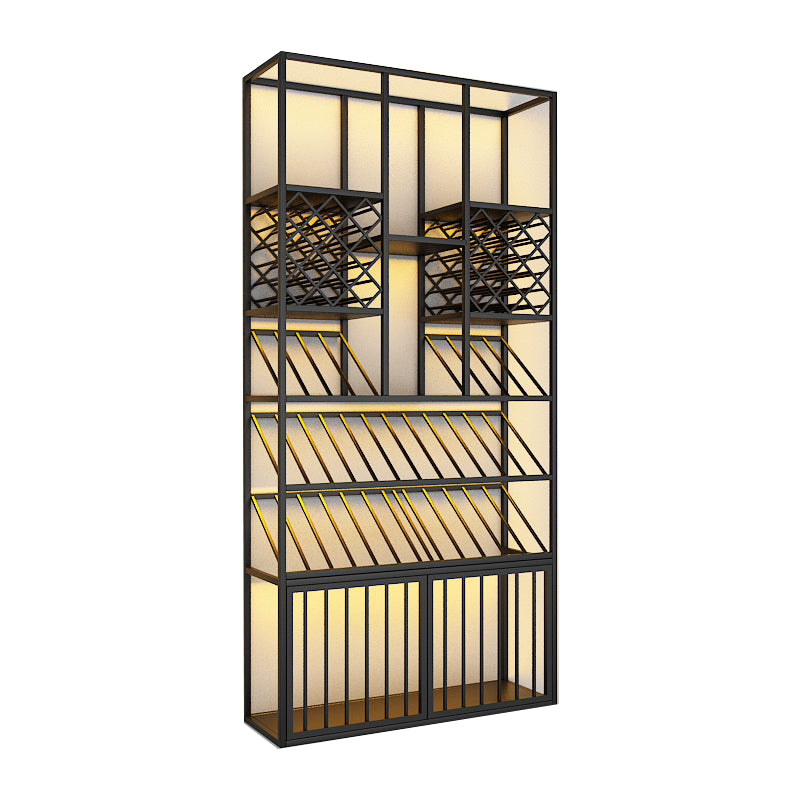 Modern Simple Floor Wine Rack Iron Shelf Wine Holder for Dining Room