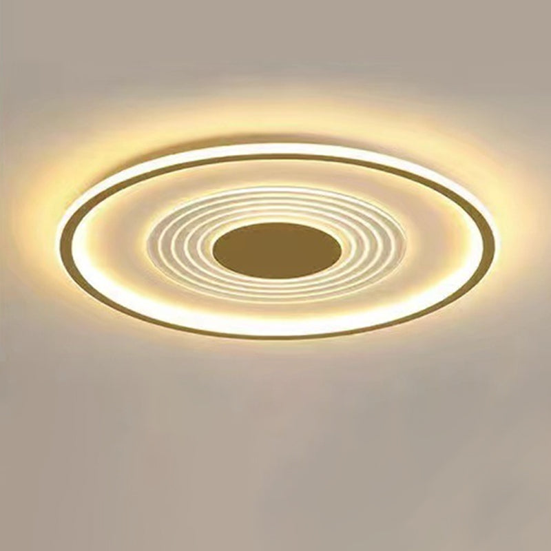 Contemporary Ceiling Lighting Metal LED Flush Mount Fixture in Gold for Bedroom