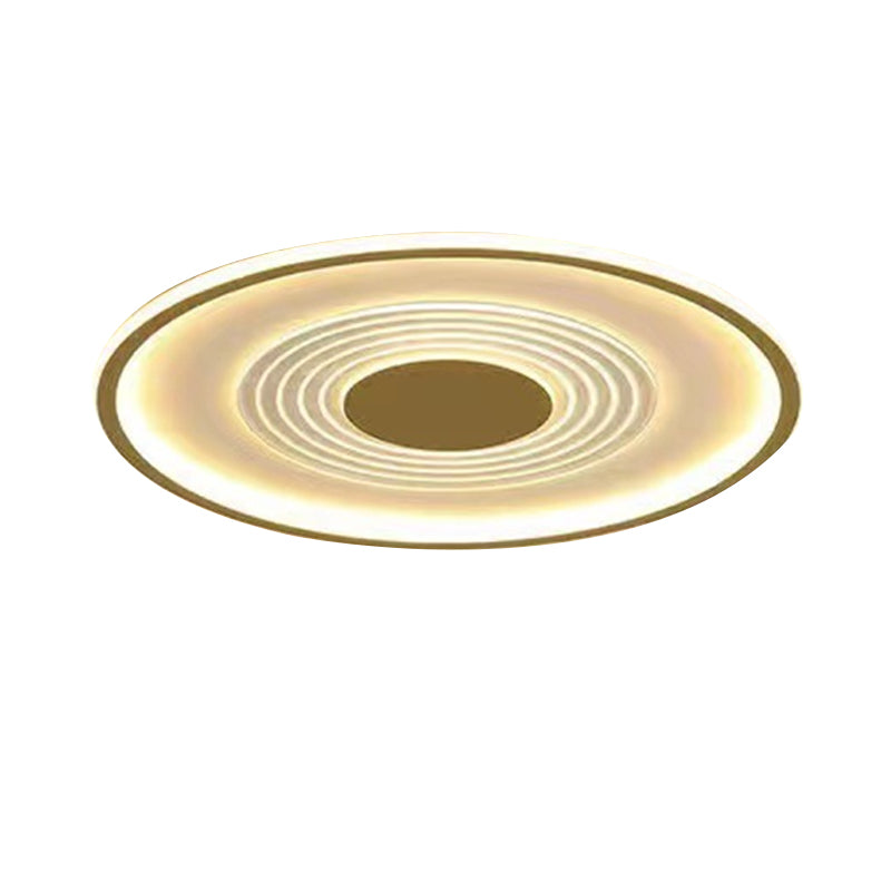 Contemporary Ceiling Lighting Metal LED Flush Mount Fixture in Gold for Bedroom