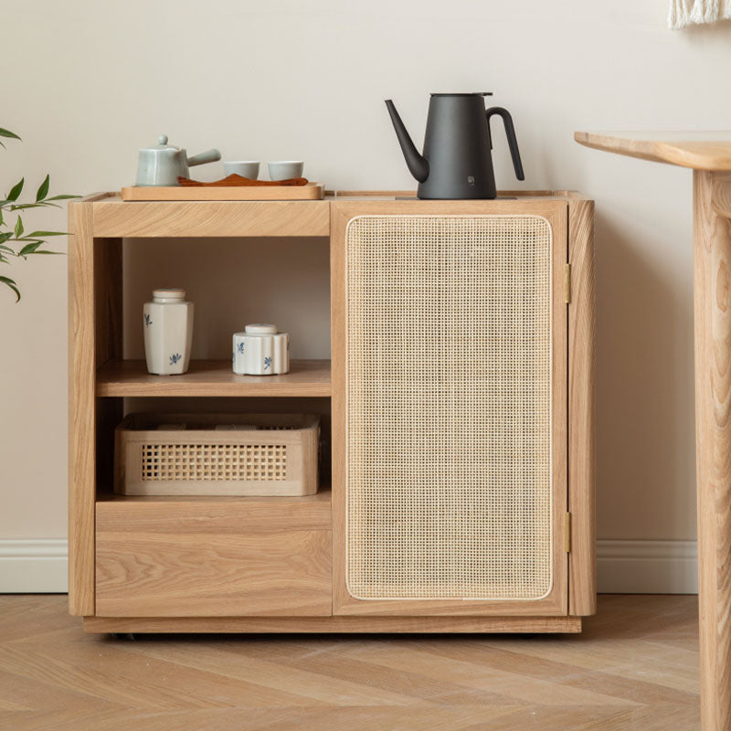 Modern Sideboard Solid Wood Sideboard Buffet with Door for Dining Room