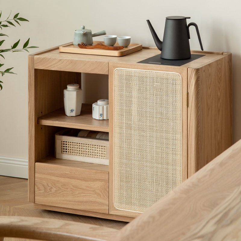 Modern Sideboard Solid Wood Sideboard Buffet with Door for Dining Room