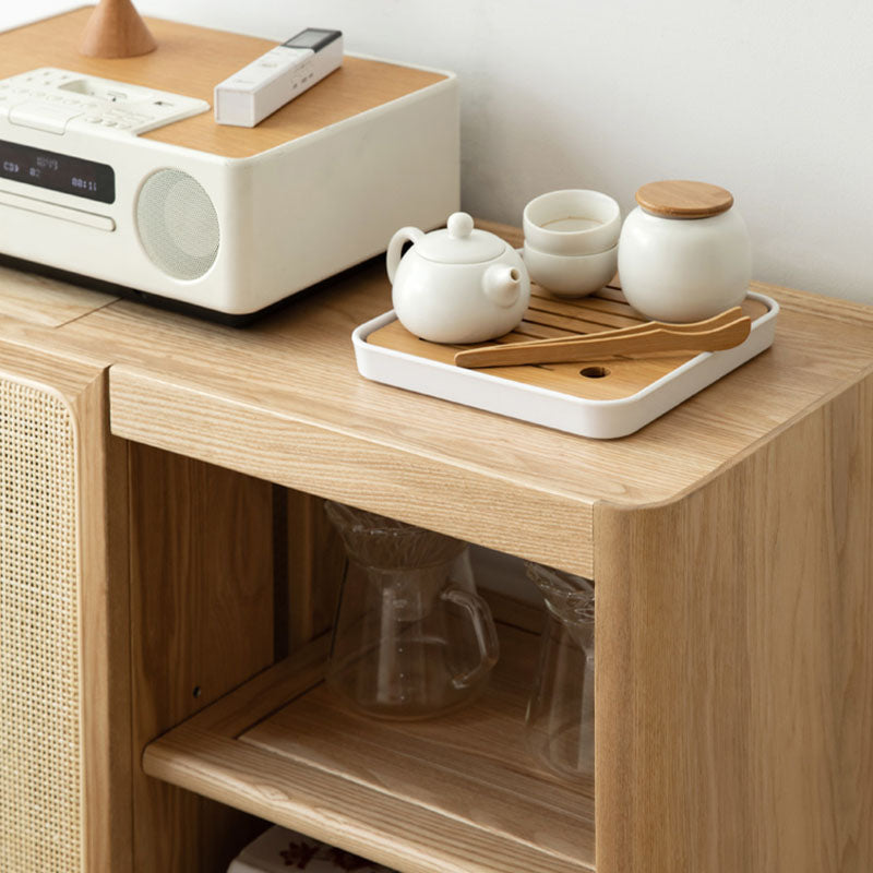 Modern Sideboard Solid Wood Sideboard Buffet with Door for Dining Room