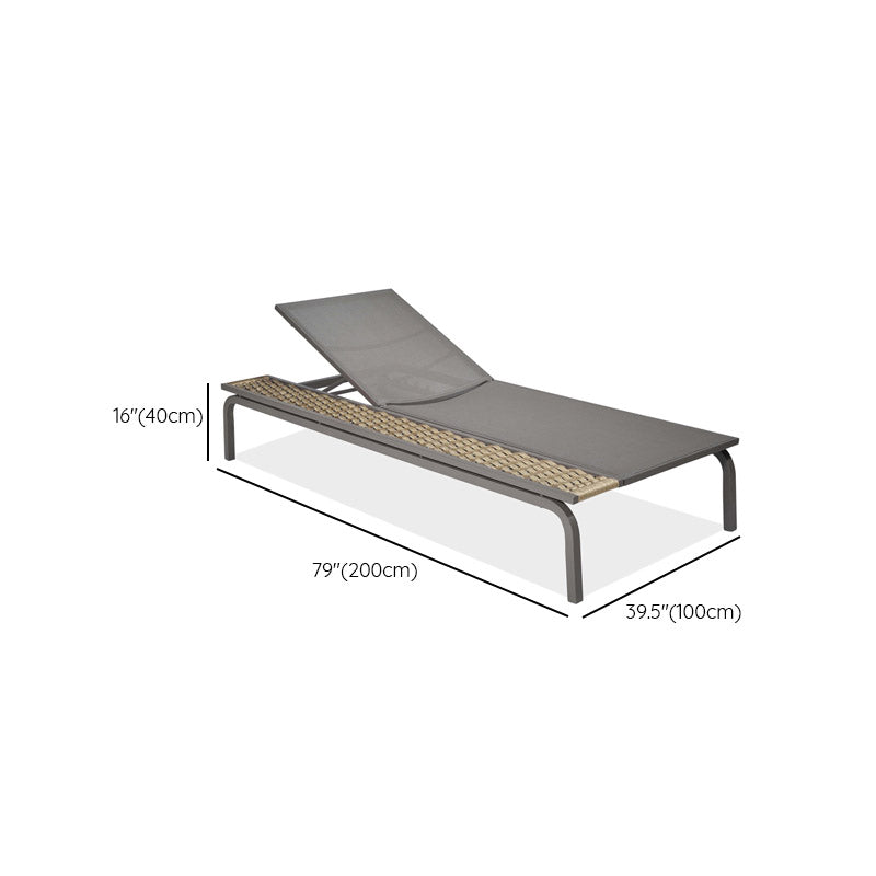 Aluminum Patio Daybed 1-Seat Outdoor Patio Sofa without Cushions