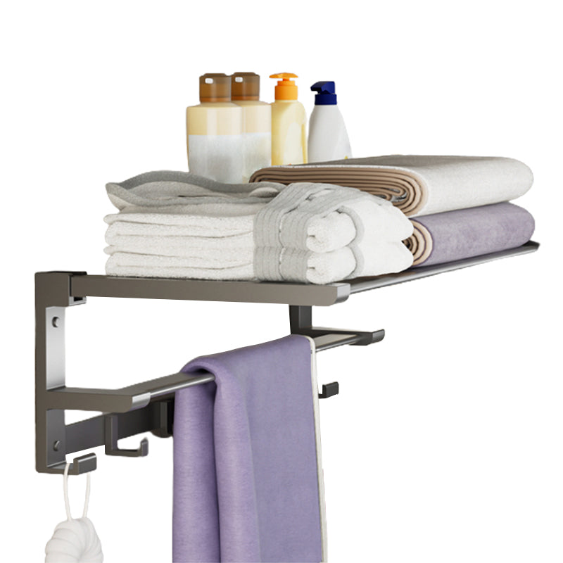 Modern Grey Bath Hardware Set Bath Shelf Towel Bar Bathroom Accessory Kit