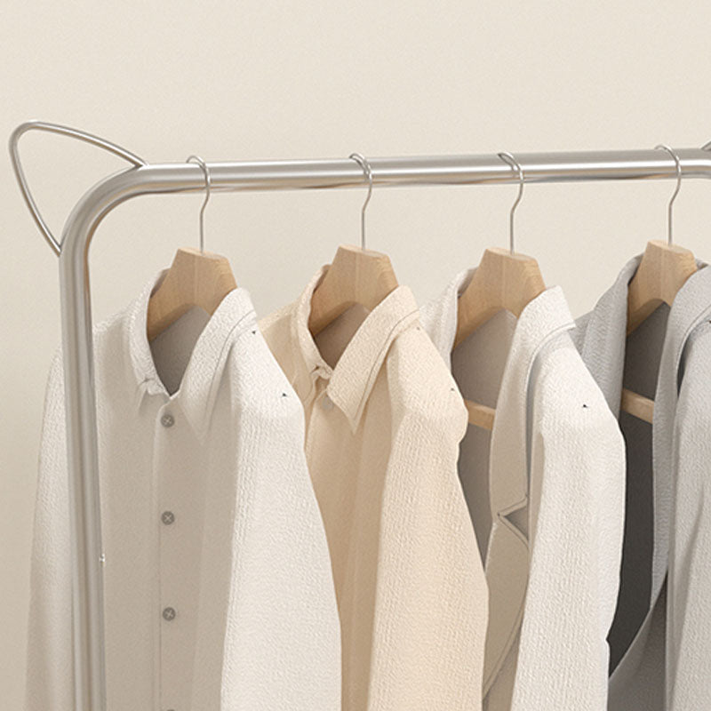 Luxurious Clothes Hanger Free Standing Castors Coat Rack with Storage Shelves