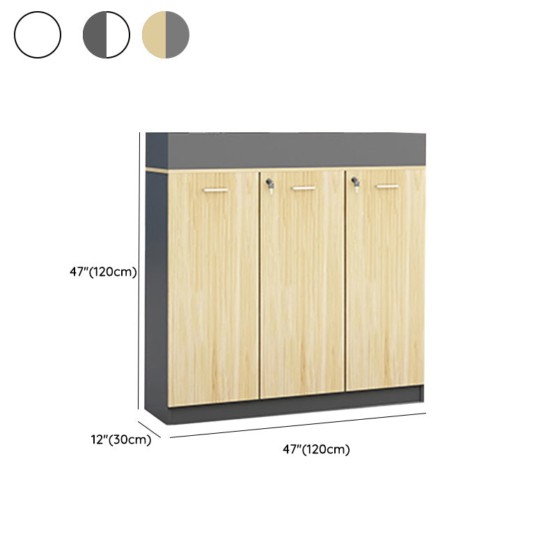 Contemporary Style File Cabinet Wooden Frame Lock Storage Filing Cabinet