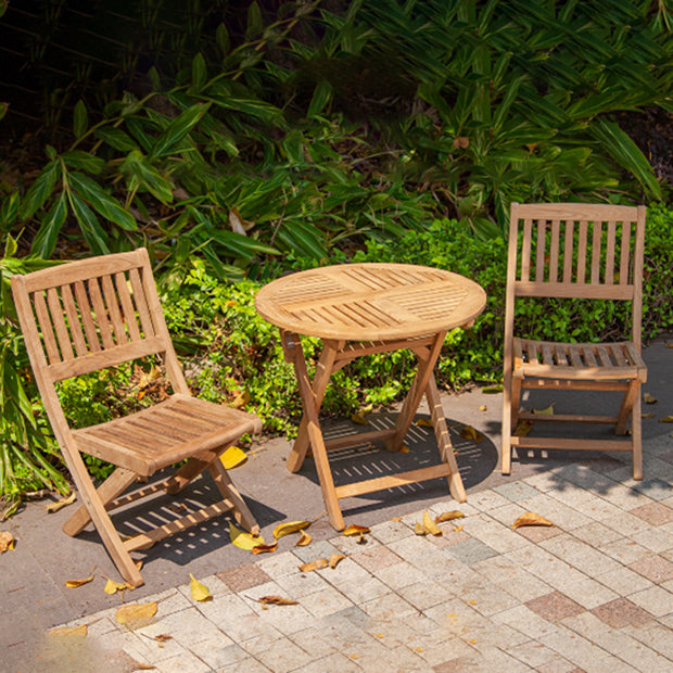 Modern Outdoor Dining Table Set 1/2/3/5 Pcs Teak Solid Wood Patio Dining Table and Chairs