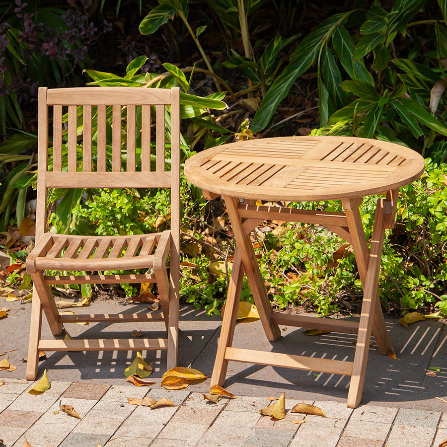 Modern Outdoor Dining Table Set 1/2/3/5 Pcs Teak Solid Wood Patio Dining Table and Chairs