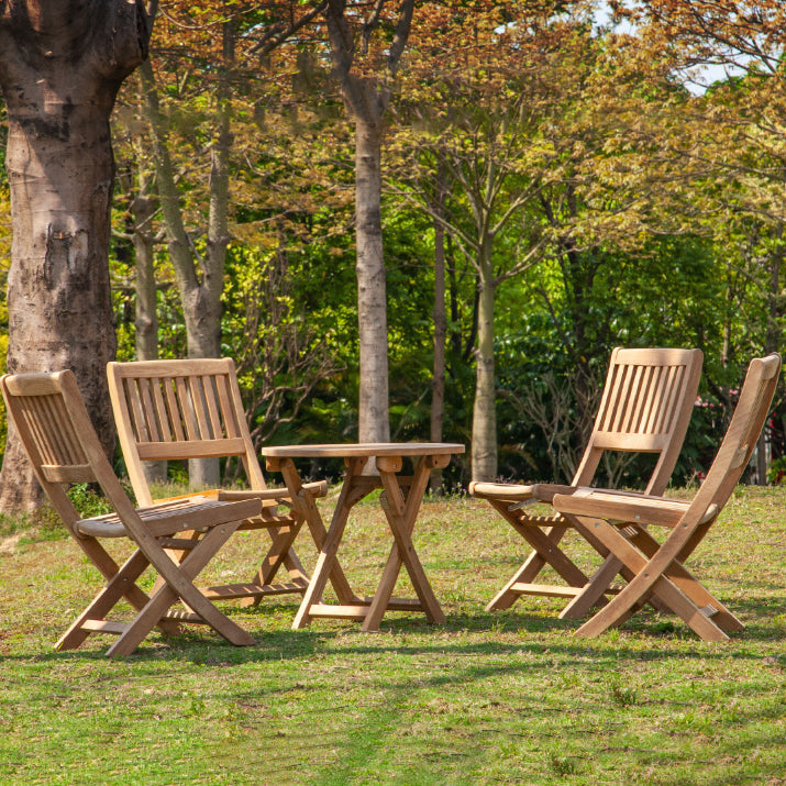 Modern Outdoor Dining Table Set 1/2/3/5 Pcs Teak Solid Wood Patio Dining Table and Chairs