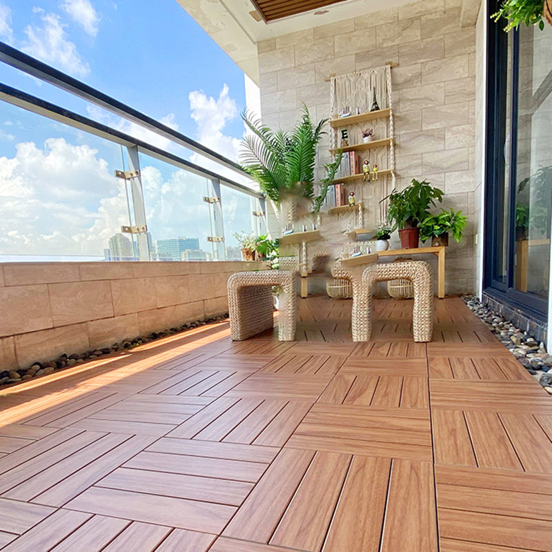 Engineered Flooring Planks Water Resistant Click-Locking for Patio Garden