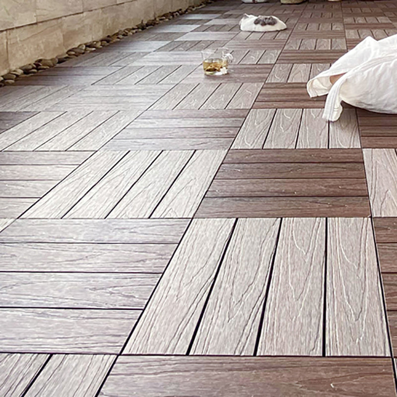 Engineered Flooring Planks Water Resistant Click-Locking for Patio Garden