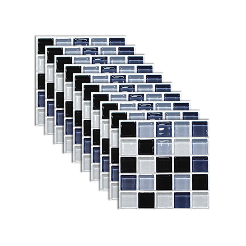 Square Peel and Stick Tiles Grid Mosaic Tile Indoor Wallpaper