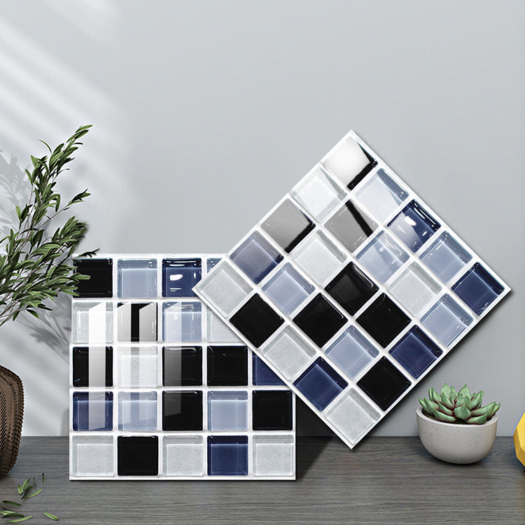 Square Peel and Stick Tiles Grid Mosaic Tile Indoor Wallpaper